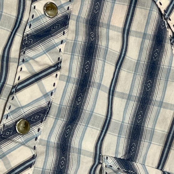 Wrangler Vintage Rancher Pearl Snap Rockabilly Western Cowboy Button Down Shirt - Picture 5 of 7